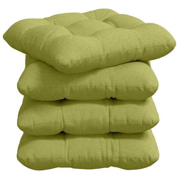 vidaXL Almofadas de Assento 4 pcs Verde Claro 40 x 40 x 12 cm tecido