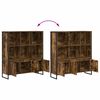 vidaXL Gabinete de Livros 2 pcs Carvalho Fum&ecirc; 99,5 x 30 x 108 cm