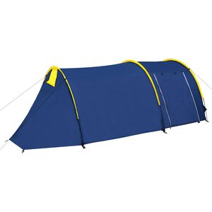 vidaXL Tenda de campismo 4 pessoas azul-marinho/amarelo
