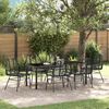 vidaXL Conjunto de Jantar para Jardim 7 pcs Preto vime PE
