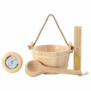 vidaXL Conjunto de Acess&oacute;rios de Sauna 4 unid. Castanho