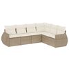 vidaXL 6 pcs conjunto de sof&aacute;s p/ jardim com almofad&otilde;es vime PE bege