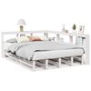 vidaXL Cama com estante sem colchão 150x200 cm pinho maciço branco