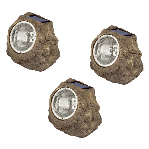 Luxform Ilumina&ccedil;&atilde;o pedra para jardim solar LED Andes 3 pcs