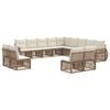 vidaXL Conjunto de Sof&aacute; de Jardim 13 unid. Bege e Branco Creme vime PE