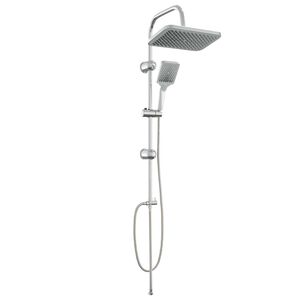 vidaXL Sistema de duche com chuveiro Cromo A&ccedil;o inoxid&aacute;vel