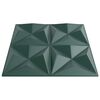 vidaXL Pain&eacute;is de parede 12 pcs Verde Origami 50 x 50 cm Espuma XPS