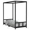 vidaXL Estrutura de cama infantil 90x200 cm pinho maci&ccedil;o preto