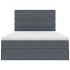 vidaXL Cama com arruma&ccedil;&atilde;o e colch&atilde;o Cinza Escuro 140 x 190 cm Veludo