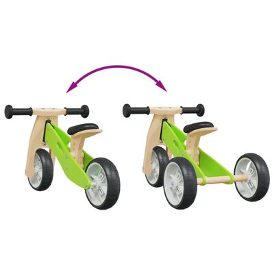 vidaXL Bicicleta de equilíbrio p/ crianças 2 em 1 verde