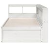 vidaXL Cama com estante sem colch&atilde;o 90x190 cm pinho maci&ccedil;o branco