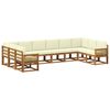 vidaXL Conjunto de Sof&aacute;s para Exterior 10 unid. Natural e Creme