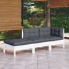 vidaXL 3 pcs conjunto lounge de jardim c/ almofadões pinho maciço