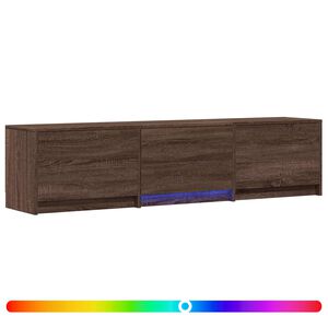 vidaXL Rack de TV com LED com LED Carvalho castanho 165 x 34 x 40 cm