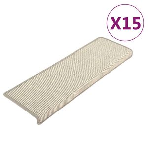 vidaXL Tapetes de escada 15 peças 65x21x4 cm prateados com borda retangular