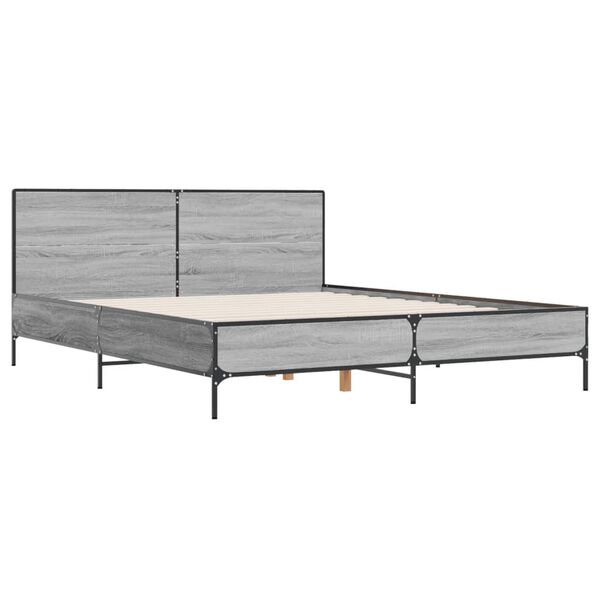 vidaXL Estrutura de cama 120x190 cm derivados madeira/metal