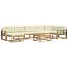 vidaXL Conjunto de Sof&aacute;s para Exterior 8 unid. Branco e Creme