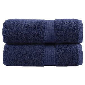 vidaXL Toalhas de rosto premium SOLUND 2 unidades, azul-marinho, 30x30 cm, 600 g/m&sup2;