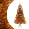 vidaXL &Aacute;rvore de Natal artificial com suporte 120 cm PET dourado