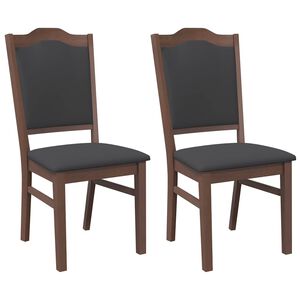 vidaXL Cadeiras de jantar com almofad&otilde;es 2 pcs madeira maci&ccedil;a castanho
