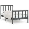 vidaXL Estrutura de cama solteiro 90x190 cm madeira maci&ccedil;a cinza