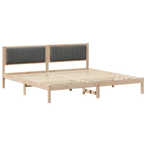 vidaXL Estrutura da Cama com cabeceira Cinza Escuro 200 x 200 cm