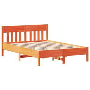 vidaXL Cama sem colch&atilde;o 150x200 cm madeira pinho maci&ccedil;a castanho-mel