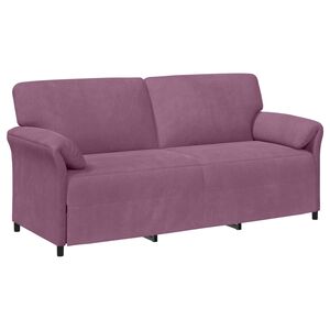 vidaXL Sof&aacute; de 3 Lugares Roxo 198 x 83 x 95 cm Veludo