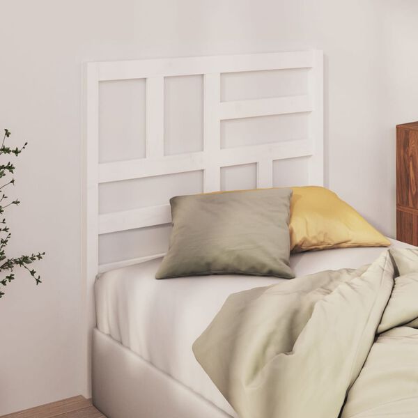 vidaXL Cabeceira de cama 96x4x104 cm pinho maci&ccedil;o branco