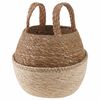 vidaXL Cachepot com al&ccedil;as Branco &Oslash; 22 x 20 cm 100% Erva marinha