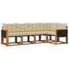 vidaXL Conjunto de Sof&aacute;s para Exterior 5 unid. Natural e Bege