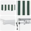 vidaXL Toldo Retr&aacute;til Manual Verde e Branco 400 &times; 300 cm tecido