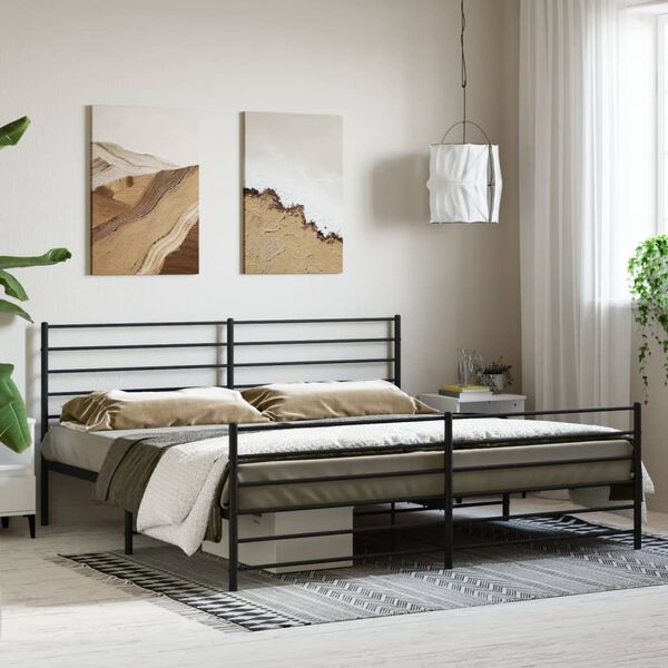 vidaXL Estrutura de cama sem colch&atilde;o com p&eacute;s 180x200 cm preto