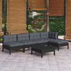 vidaXL 6 pcs conjunto lounge de jardim c/ almofad&otilde;es pinho preto