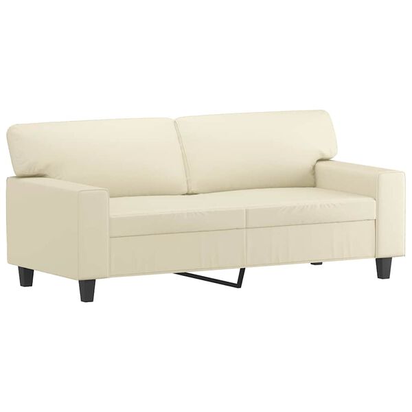 vidaXL Sof&aacute; de 2 lugares 140 cm couro artificial cor creme