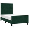 vidaXL Estrutura de cama sem colch&atilde;o 90x190 cm veludo verde-escuro