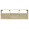 vidaXL M&oacute;vel de parede p/ TV c/ luzes LED 130x31x45 cm carvalho sonoma