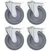 vidaXL Rodas girat&oacute;rias com furo e trav&otilde;es duplos 4 pcs 125 mm