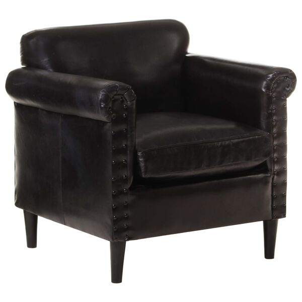 vidaXL Poltrona couro genu&iacute;no preto