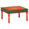 VidaXL Mesa de centro pintada &agrave; m&atilde;o mangueira maci&ccedil;a laranja