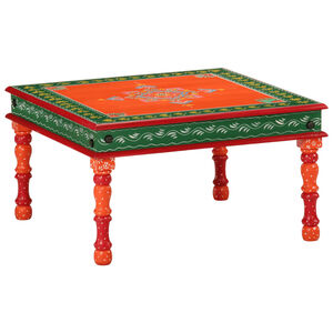 VidaXL Mesa de centro pintada &agrave; m&atilde;o mangueira maci&ccedil;a laranja