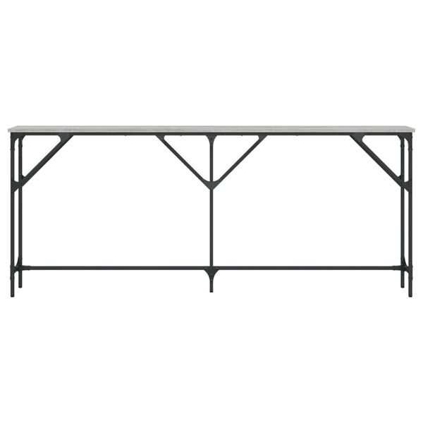 vidaXL Mesa consola 180x23x75 cm derivados de madeira cinzento sonoma