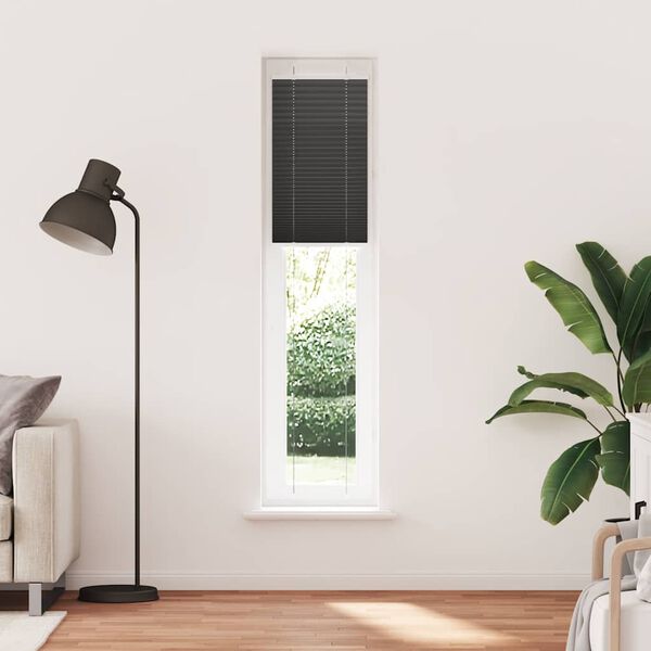 vidaXL Preto Plissada Cega 45x200 cm Largura Tecido 44,4 cm Poli&eacute;ster