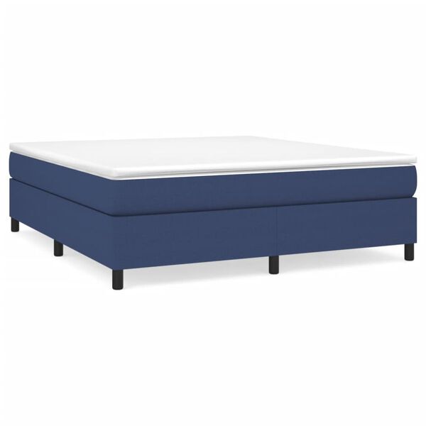 vidaXL Estrutura de cama com molas 160x200 cm tecido azul