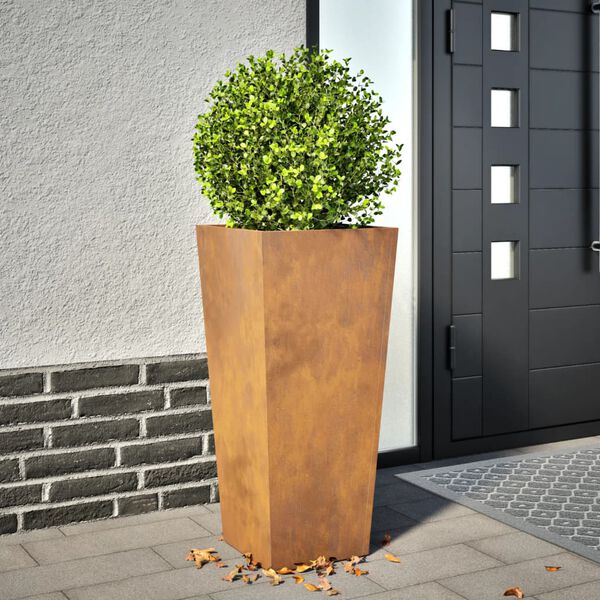 vidaXL Plantador de Jardim 35x35x75 cm a&ccedil;o resistente &agrave;s intemp&eacute;ries
