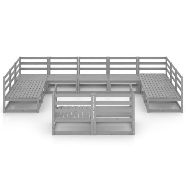 vidaXL 11 pcs conjunto lounge de jardim pinho maci&ccedil;o