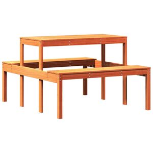 vidaXL Mesa de piquenique 110x134x75 cm pinho maci&ccedil;o castanho-mel