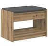 vidaXL Banco de Hall Carvalho Artesanal 63 x 38 x 45 cm