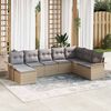 vidaXL Conjunto de Sof&aacute; de Jardim 8 pcs Bege Rattan Sint&eacute;tico