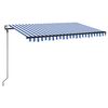 vidaXL Toldo retr&aacute;til Azul e Branco 400 &times; 300 cm Poli&eacute;ster